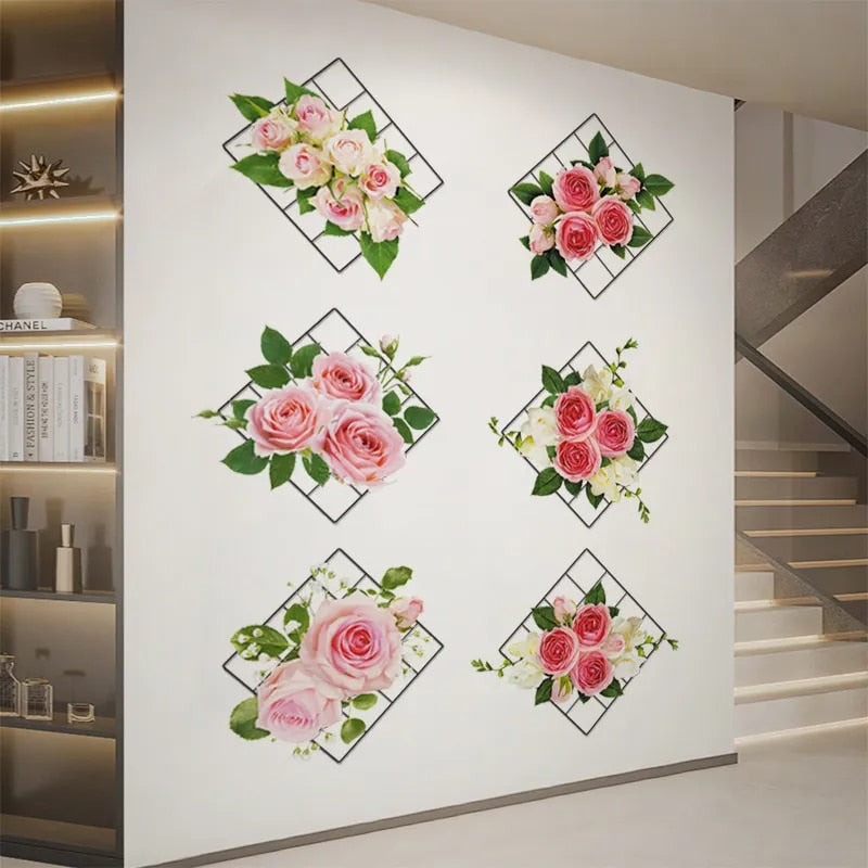 3D Floral Wall Décor Sticker (6Pcs)