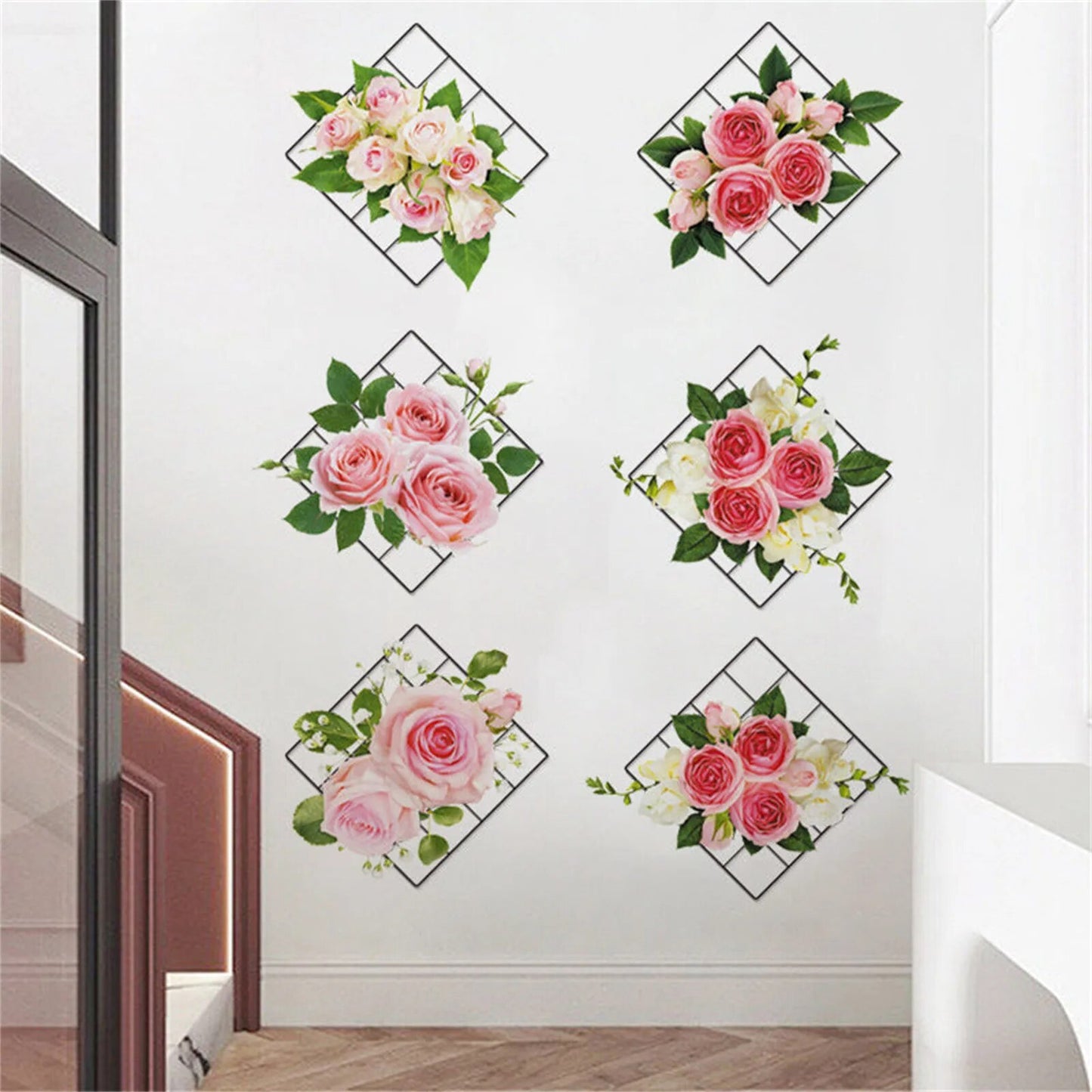 3D Floral Wall Décor Sticker (6Pcs)