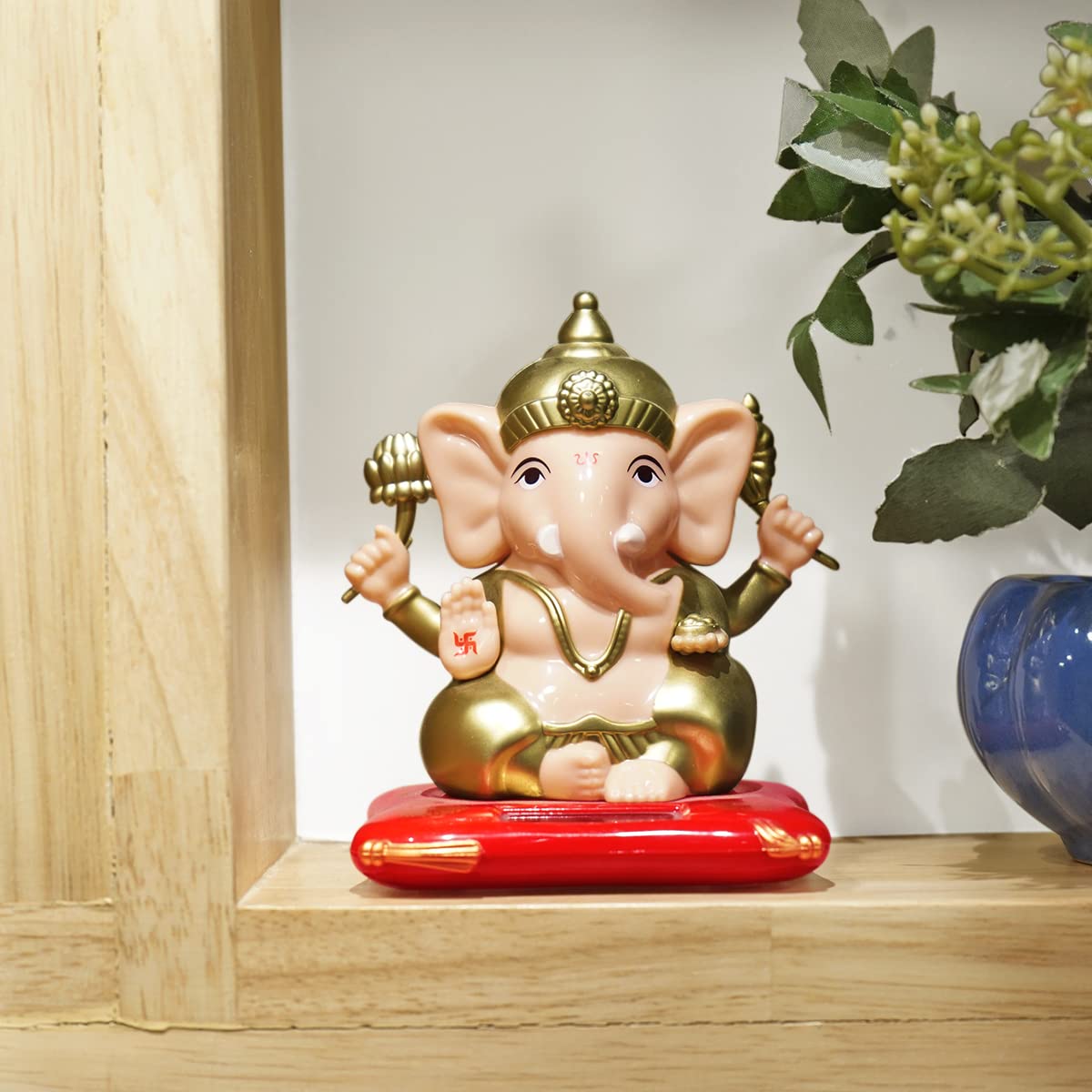 Solar Lord Ganesh Idol for Car, Office & Home