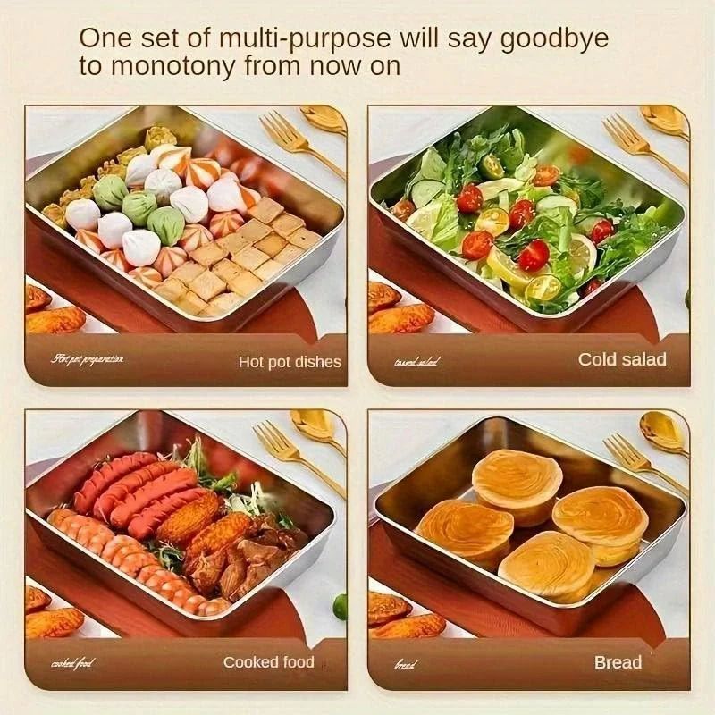 Stainless Steel Food Tray with Lid