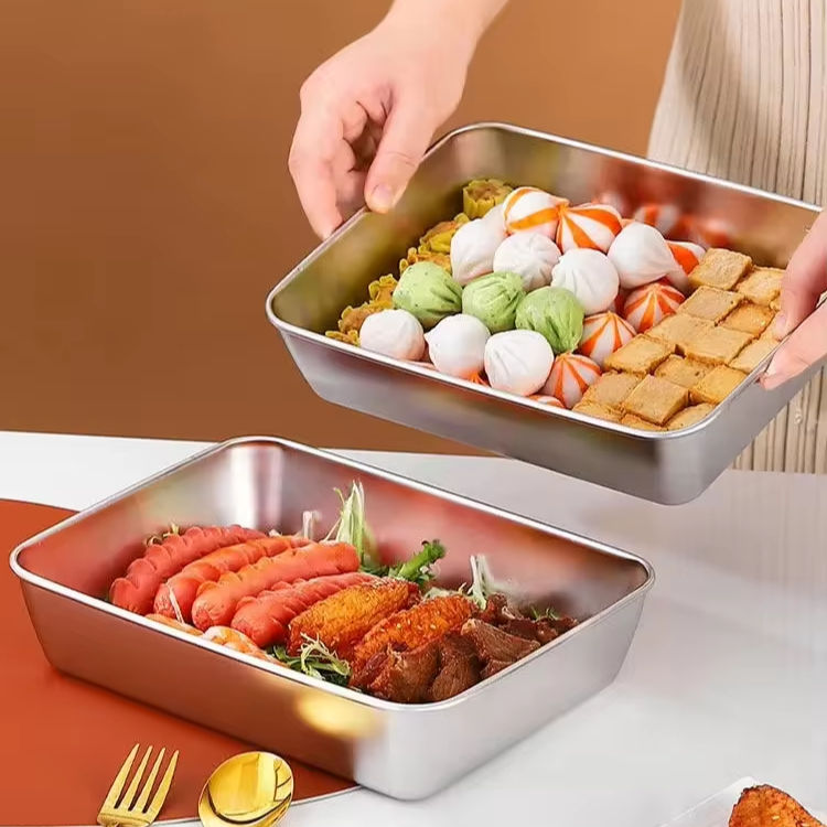 Stainless Steel Food Tray with Lid