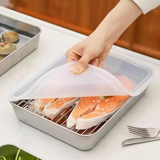 Stainless Steel Food Tray with Lid