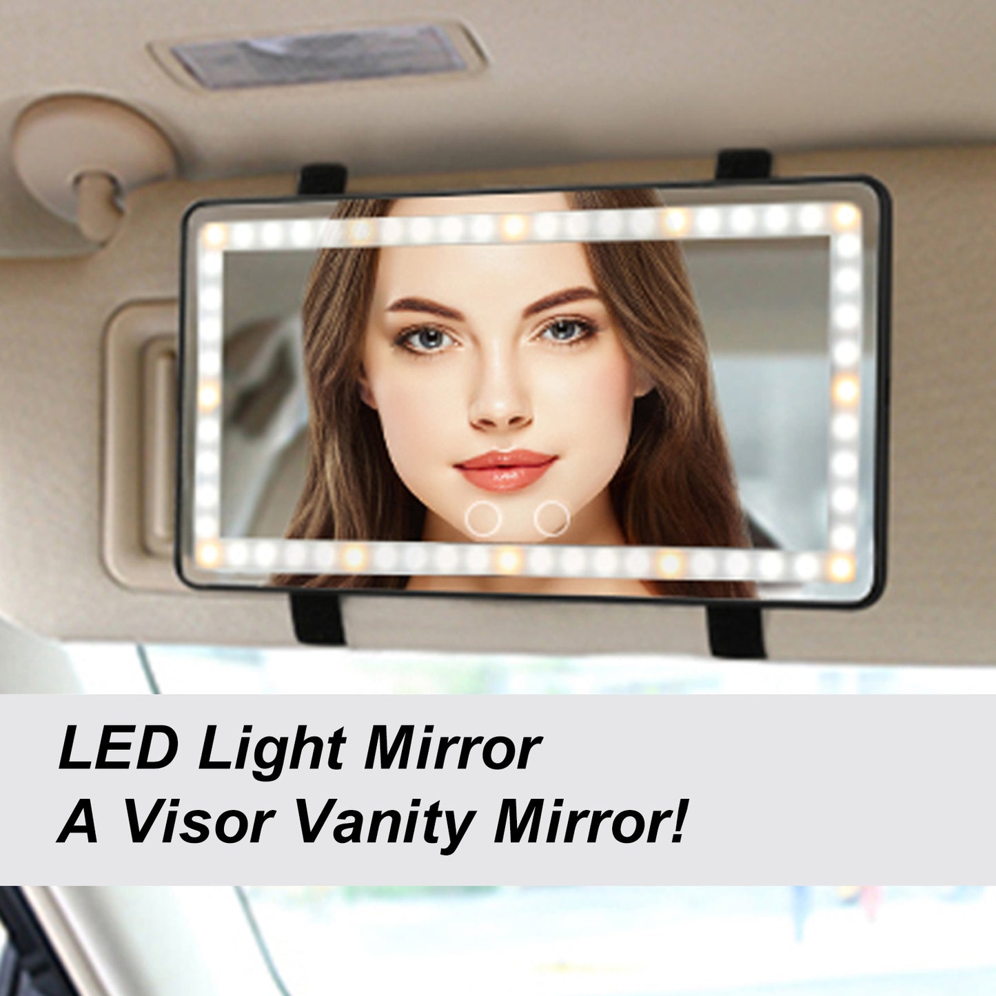Car Visor Vanity Mirror with LED Light