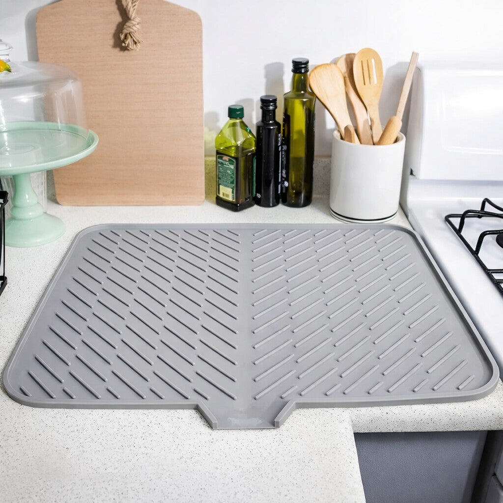 AquaCare Silicone Dish Drying Mat Smart Drainage