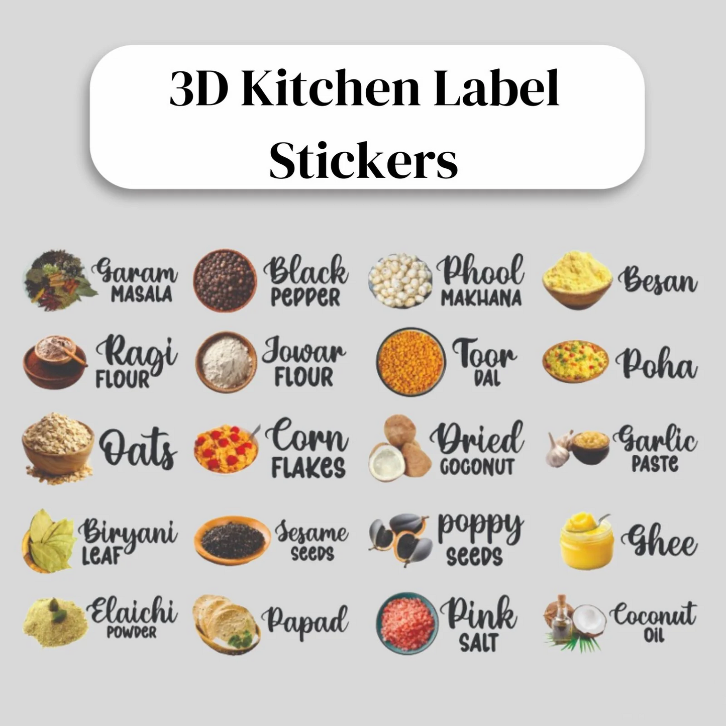 Premium 3D Spice Labels for Jars