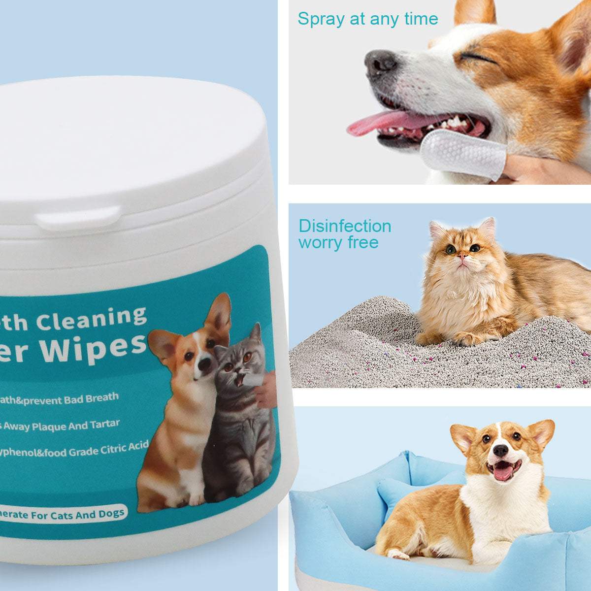 BreatheEZ™ Pet Dental Finger Wipes (50-Pack)