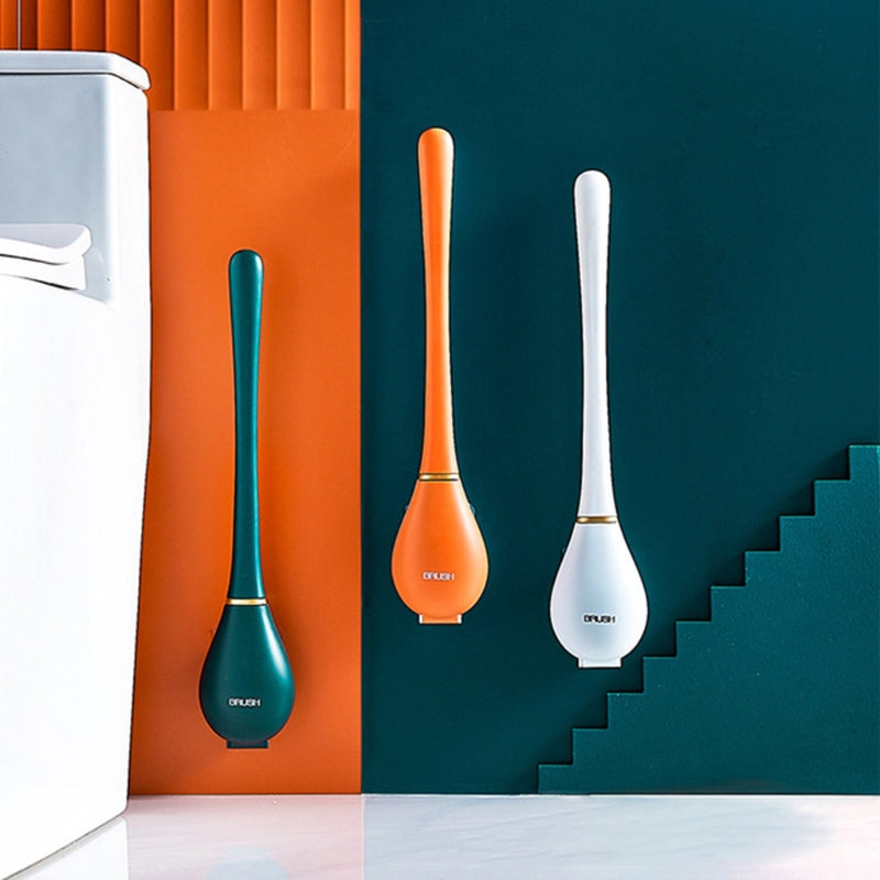 Modern Flexible Silicone Toilet Brush with Quick Dry Holder