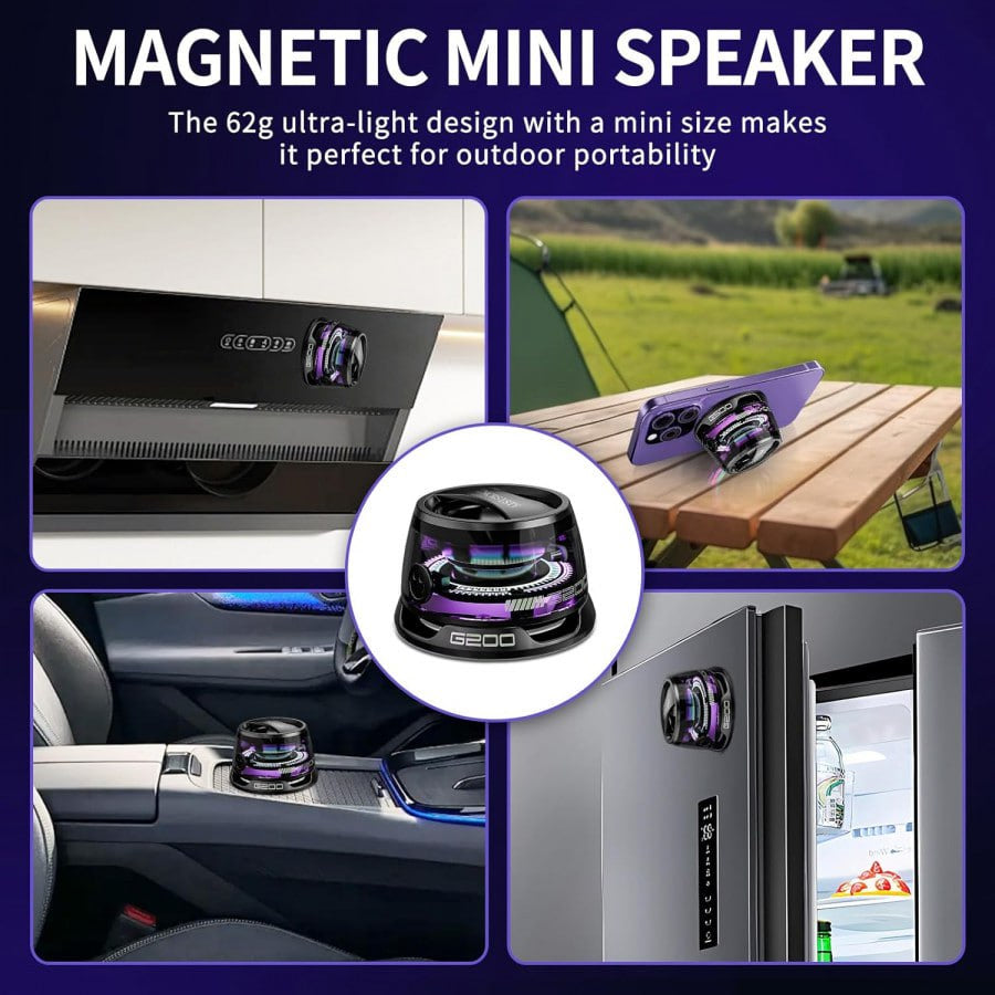 Portable Magnetic Bluetooth Speaker with RGB Lights