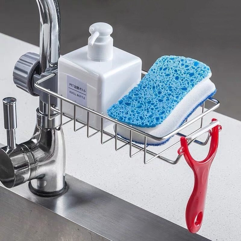 Kitchen Faucet Rack, Sturdy Kitchen Faucet Sponge Holder, No