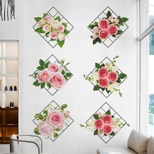 3D Floral Wall Décor Sticker (6Pcs)