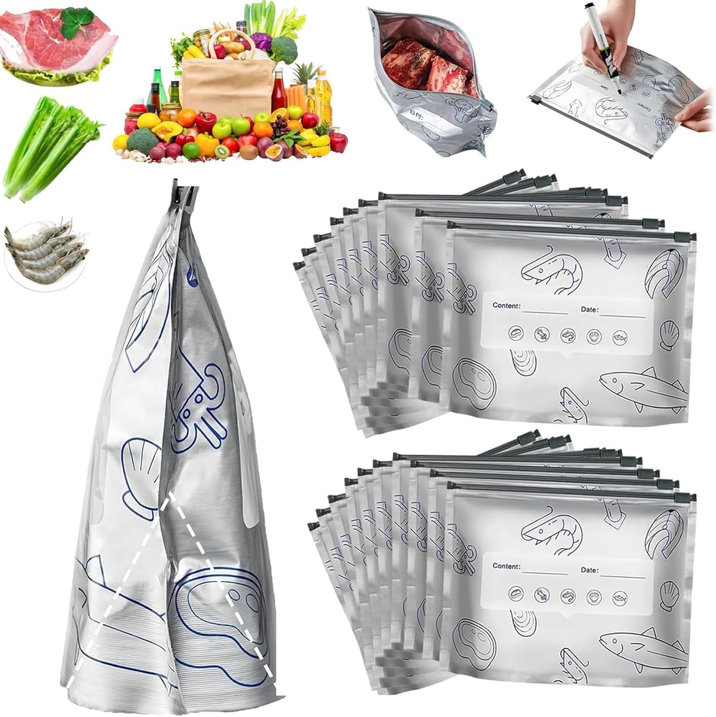 Aluminium Foil Zip Lock Reusable Bags🛍️