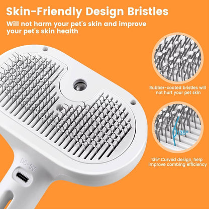 Pet Grooming Steam Brush Dog & Cat