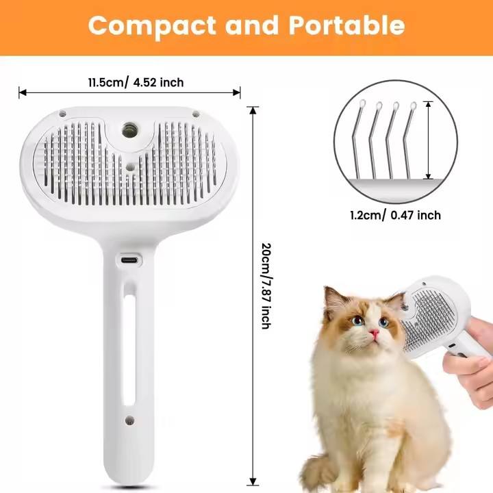 Pet Grooming Steam Brush Dog & Cat