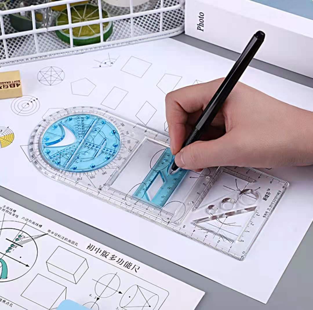 Multifunctional Geometry Drawing Ruler