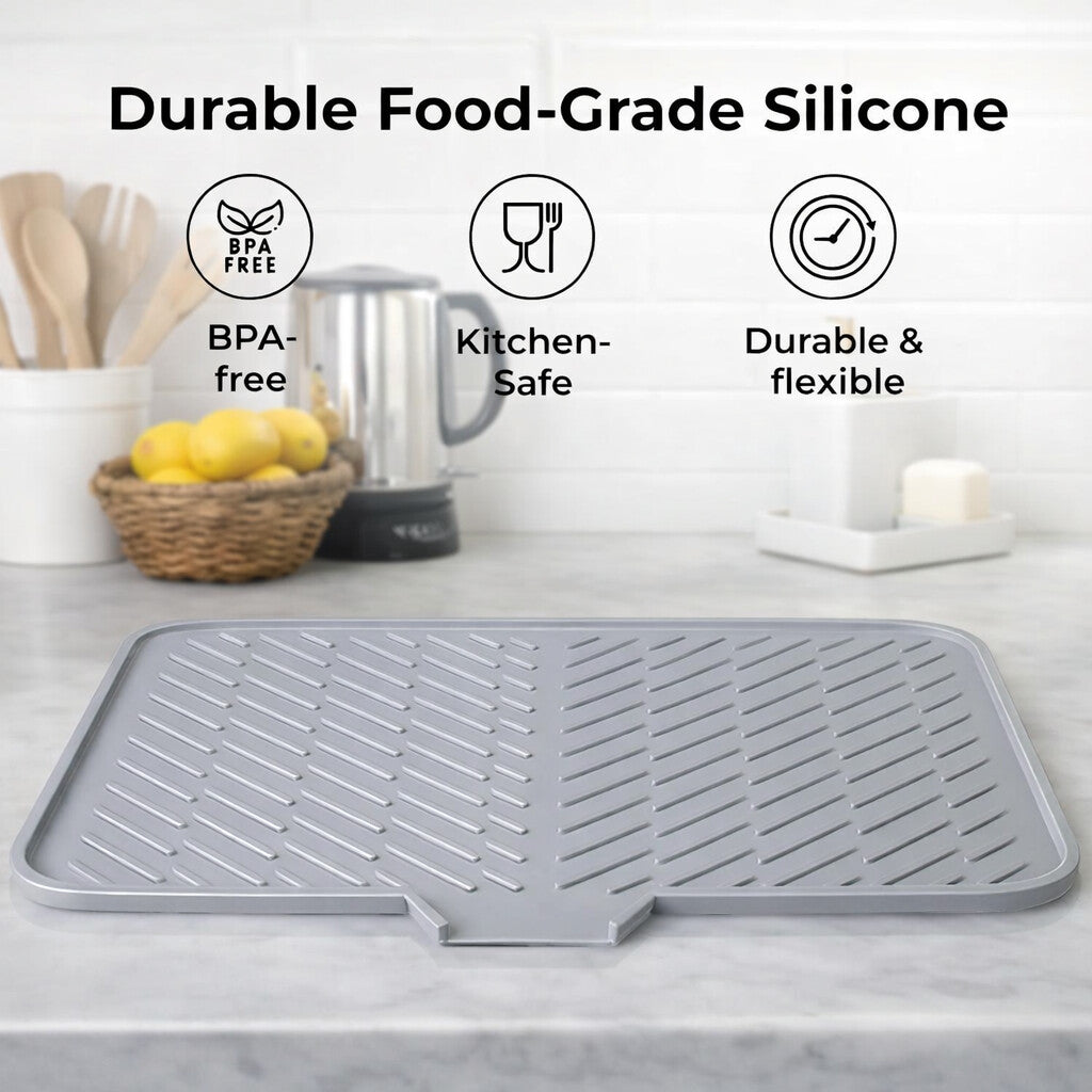 AquaCare Silicone Dish Drying Mat Smart Drainage