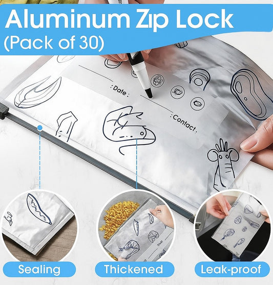 Aluminium Foil Zip Lock Reusable Bags🛍️